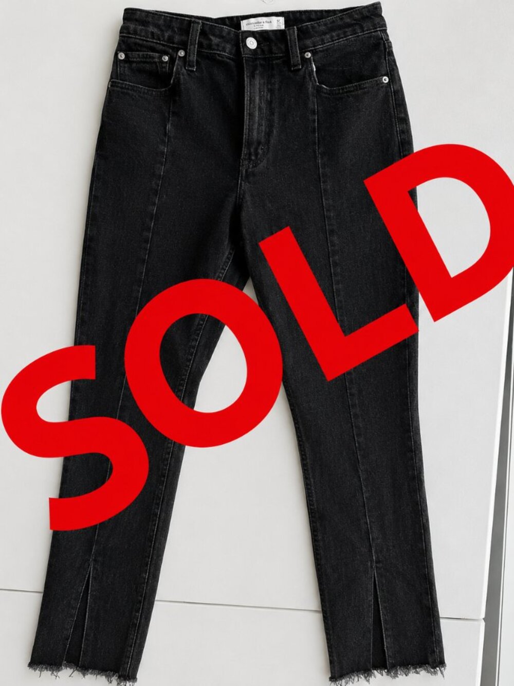 Abercrombie Fitch Skinny Highrise Black with Front Slit on Hem 27|4